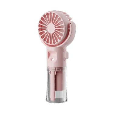 Imagem de EVERZONE Ventoinha spray de garrafa Mister, ventiladores pessoais portátil recarregável, ventilador pequeno ajustável de 90°, ventilador de spray de água de resfriamento pessoal de 4 velocidades para