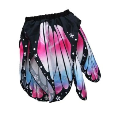 Imagem de UGPLM Fantasia infantil de borboleta, saia de fada, acessórios de cosplay, moda feminina, cintura elástica para eventos de praia, aniversário, Rosa Azul