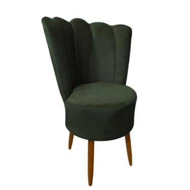 Imagem de Cadeira Poltrona Decorativa Pétala Veludo Luxo Premium Pés Retrô Palit