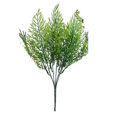 Imagem de Kit Com 5 Plantas Artificiais Buquê De Folhagem Verde Bambu Para Arranjo De Flores