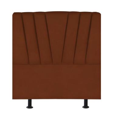 Imagem de Cabeceira Estofada Cama Solteiro 100 Cm Malu Veludo Terracota