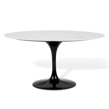 Imagem de Mesa Saarinen Oval Carrara 135x90cm - Base Preta