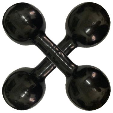 Imagem de Par Halter Emborrachado 10Kg Peso Musculação Academia Treino