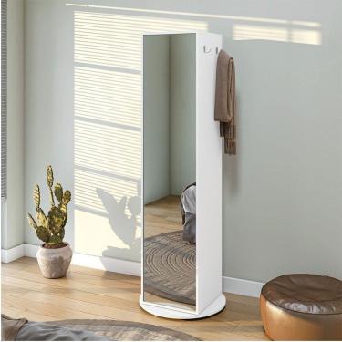 Imagem de Sapateira Esthela Com Espelho E Base Giratória Móveis Lopas Branca