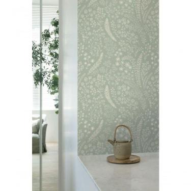 Imagem de Papel De Parede Muse Floral Verde E Branco A58702