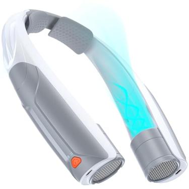 Imagem de AaoLin Ventilador de pescoço portátil com bateria de 6000 mAh, recarregável USB-C, ventilador pessoal Grizzly mãos-livres 6 velocidades, 6-20 horas de resfriamento para esportes ao ar livre/academia