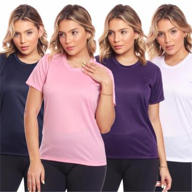 Imagem de Kit 4 Camisas Academia Esportiva Com Proteção Uv Feminina-Feminino