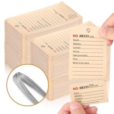 Imagem de Pacote com 200 etiquetas de reparo com etiquetas de reparo de serviço de arame numeradas com etiquetas duráveis de 6 x 13 cm para manutenção de equipamentos de máquinas de produção Aviso de preço com