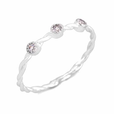 Imagem de Anel Feminino Prata 925 Original Legítima Trançado Três Zircônias Prata 925 SoftJoias (14)