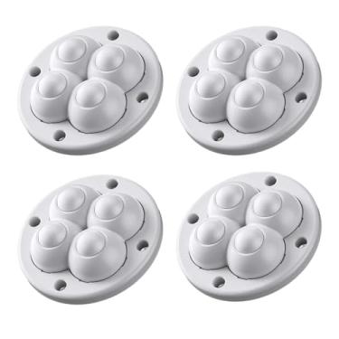 Imagem de menolana 4x rodízio de autoadesão 360 giratório, escritório, sala de estar, casa, polia giratória, roda universal para mesas de café, lata de lixo, branco