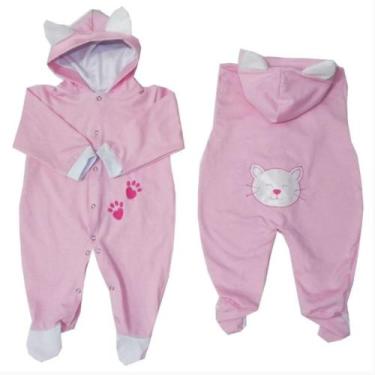 Imagem de Macacão Longo para Bebê Zoo Gatinha Rosa 01 peça - Happy Baby, G