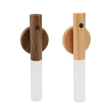 Imagem de Luminaria Luz Led Recarregável Sensor de Movimento Arandela de Madeira Minimalista Para Mesa Parede(Aleatorio)