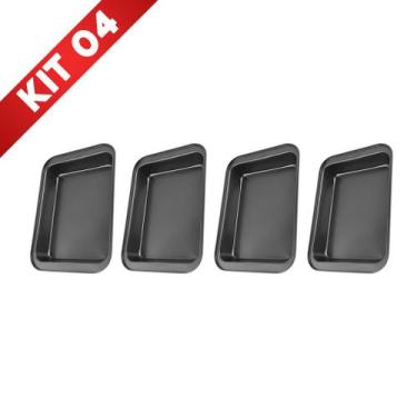 Imagem de Kit 4 Forma Pão Teflon Caseira Bolo Assar Lasanha Forno Antiaderente 3