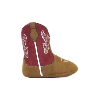 Imagem de Bota Texana Bebê Unissex em Tecido Bordô Bordada Confortável Linha Kapell Baby (BR, Bebê, Numérico, 19)
