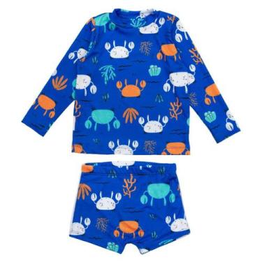 Imagem de Conjunto Infantil Praia Menino Camisa Sunga Proteção Solar - Fofotinho