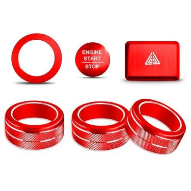 Imagem de Para Honda Civic 2022-2025, Accord/CRV/HRV 2023-2025, Acura Integra 2023-2025 & ADX 2025 Acessórios Tampa do Botão - Anel de Tampa de Botão de Parada de Pressão de Luz de Perigo A/C Acabamento de Liga