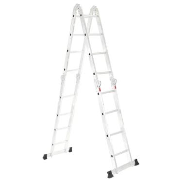 Imagem de Escada Articulada de Alumínio Multifuncional 16 Degraus e Altura de 4,32 Metros
