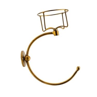 Imagem de Baoblaze Anel de toalha de banheiro, suporte de toalha de mão, metal, acessórios elegantes, cabide, suporte de vela, decoração para casa de fazenda, hotel,