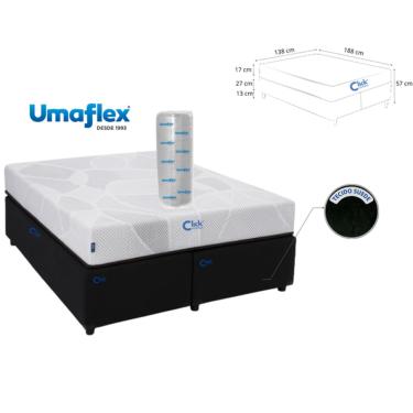 Imagem de Conjunto Casal Colchão Fit Firm D33 Enrolado  + Base Box Bipartida Suede 138x188x57 - Praticidade no Transporte