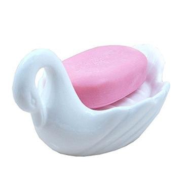 Imagem de Fashion White Swan Ceramic Soap Dish Soap Holder Soap Box Tray Home Living Bathroom Accessories