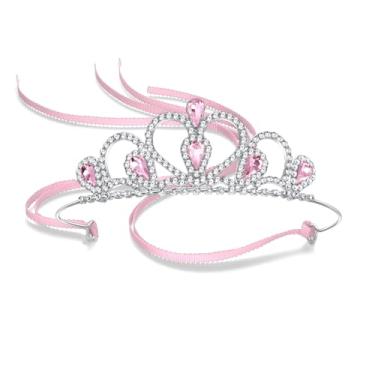 Imagem de Lovelyshop Tiara de strass de prata com pedras coloridas para crianças pequenas, formatura, aniversário, coroa de princesa, Large, Strass, Cristal