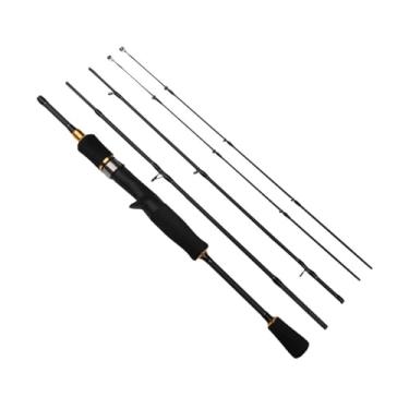 Imagem de Vara de Pesca de Viagem 1.65/1.8m 2tops fundição de fibra carbono 4 seções luz viagem isca vara pesca para água salgada doce(1.8m)