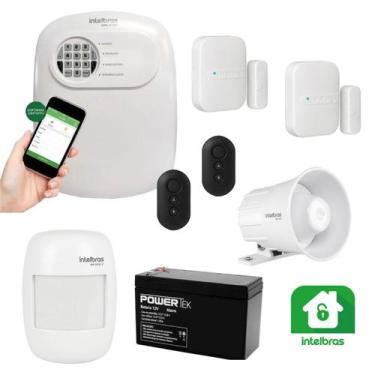 Imagem de Kit Alarme Intelbras ANM 24 NET Sem Fio com 3 Sensores e Controle por 
