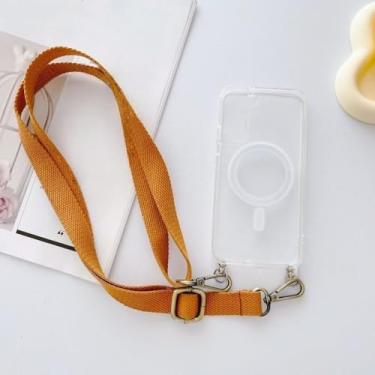 Imagem de Capa com alça magnética para Xiaomi 14T 14T 13T, Redmi Note 13 Pro POCO X6 M6 Pro, à prova de choque, transversal, transparente, marrom, para Mi 14 Ultra