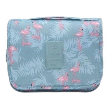 Imagem de Necessaire Em Nylon Organizadora Higiene Para Viagem Cor:flamingo