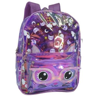 Imagem de Mochila de Costas Gatinha Holográfica PH3158J - Clio, Lilás