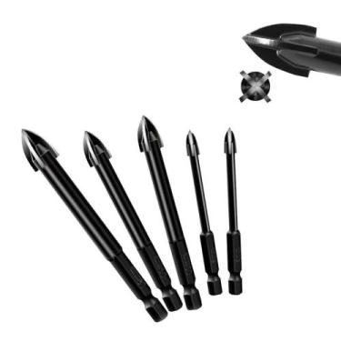 Imagem de Kit 5 Brocas Universal Para Vidro Piso Ceramica Azulejo Porcelanato - 