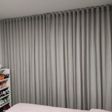 Imagem de Cortina Para Janela/Porta Trilho Suíço Duplo Linho+blackout  8,00x2,80