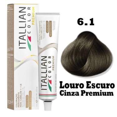 Imagem de Coloração Itallian Premium 60g Louro Escuro Cinza 6.1