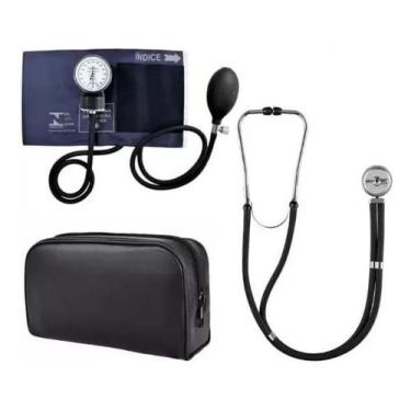 Imagem de Kit Enfermagem Medidor De Pressão Esfigmo + Esteto Rappaport - Premium