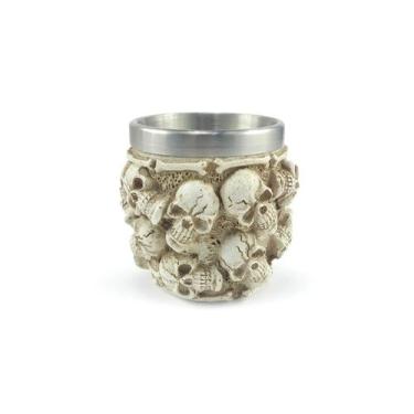 Imagem de Copo Shot Para Dose Em Aço Inox Resina Modelo 17 Caveiras Decorativo C