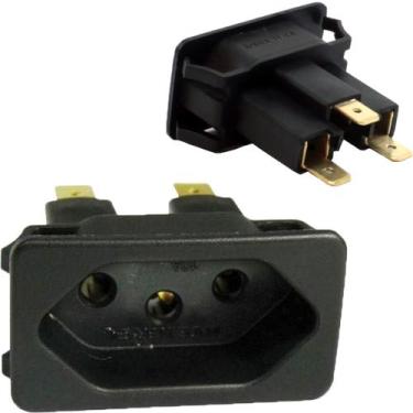 Imagem de 8 Tomada Embutir Fêmea Painel Aparelho 3 Pinos 10a Preta Margirius