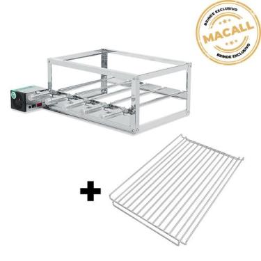 Imagem de Churrasqueira Giratória Inox 5 Espetos 2 Andares ECO + Grelha Auxiliar