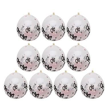 Imagem de 10pcs número 40 Balões de látex transparentes com confetes de ouro para decorações de festa de aniversário de 40 anos (Rose gold confetti balls)