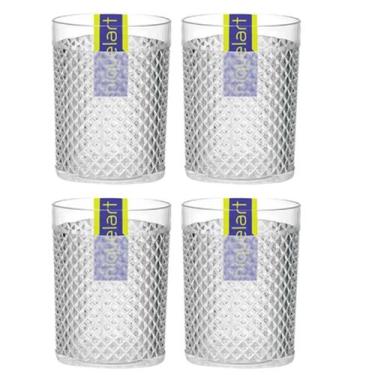 Imagem de Jogo 4 Copos Acrílico Crystal Diamante 490ML - Niquelart