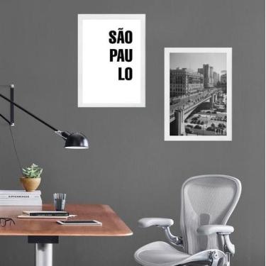 Imagem de Kit 2 Quadros Foto Antiga São Paulo 33X24Cm - Quadros On-Line