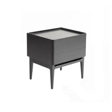 Imagem de Mesa de canto preta/madeira maciça armário de armazenamento com gavetas pequeno armário para sala de estar, quarto, estudo, livros, lâmpadas, etc. Mesa lateral de mesa de destaque (preto)