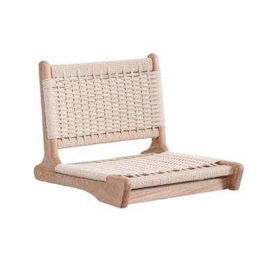 Imagem de Cadeira de chão portátil, cadeiras de tatame de tecido de vime com moldura de madeira, cadeira sem pernas cadeira de meditação cadeira de chão janela de sacada cadeira de encosto cadeira de sofá