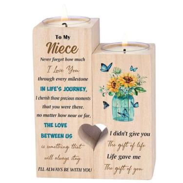 Imagem de Presente de sobrinha de Candlestick Creek Brook da tia Wood com velas