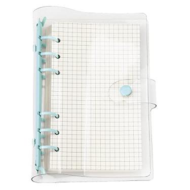 Imagem de Organizador pessoal A6 A5 com capa de PVC colorida de 6 furos com fecho de botão de pressão, pasta de arquivo para caderno de folhas soltas (mini conjunto A6, Skyway)