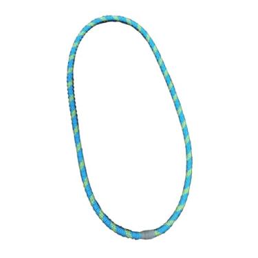 Imagem de Fenteer Aro de fitness com peso de 1,5 kg, fio de aço de poliéster macio, círculo de exercícios abdominais para treinamento de pernas traseiras, Azul