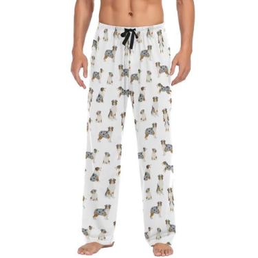 Imagem de Calça de pijama Ollabaky Australian Shepherd Dog Print para homens