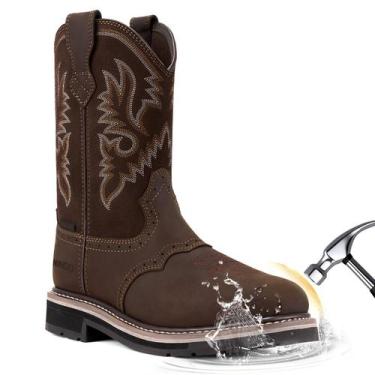 Imagem de Botas de trabalho HISEA NINGO Waterproof Cowboy Steel Toe Leather