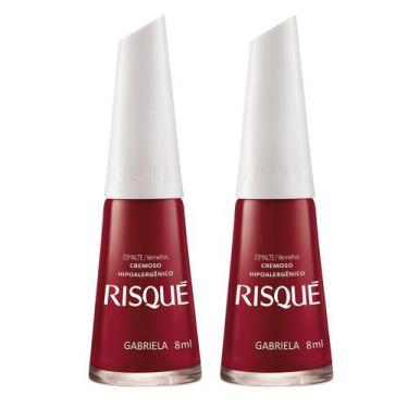 Imagem de Kit 2 Esmalte Risqué Vermelho Cremoso Gabriela 8ml