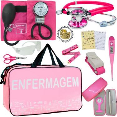 Imagem de Kit Enfermagem Top Cores Premium Completo Estagio - Love Saude, ROSA E
