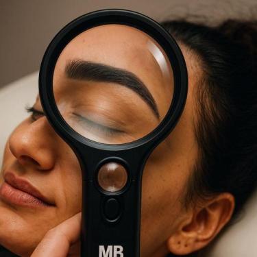 Imagem de Lupa De Mão Com Led Profissional Para Leitura Estética 75mm - Lupa Led